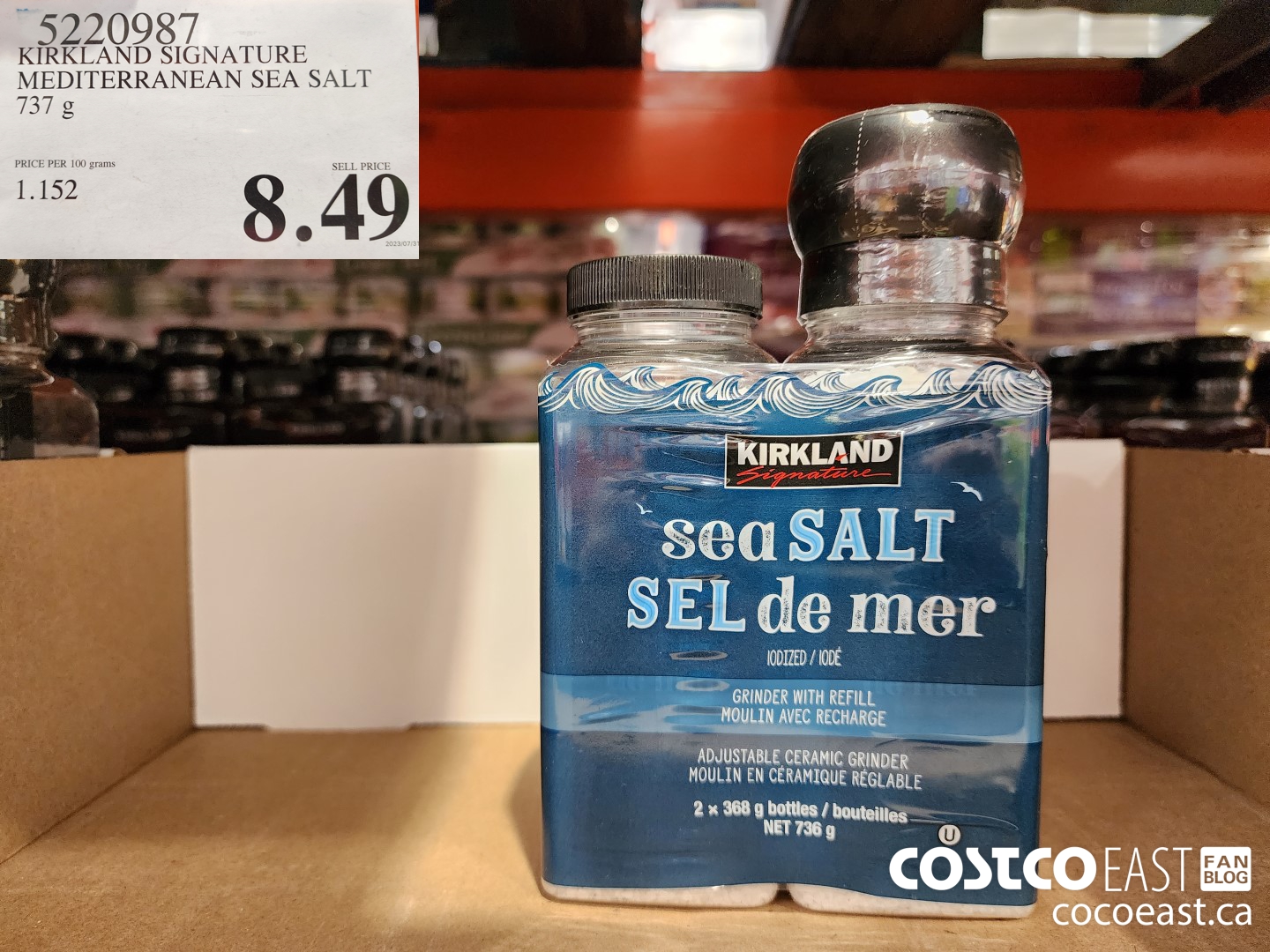 5220987 KIRKLAND SIGNATURE MEDITERRANEAN SEA SALT 737 G $8.49