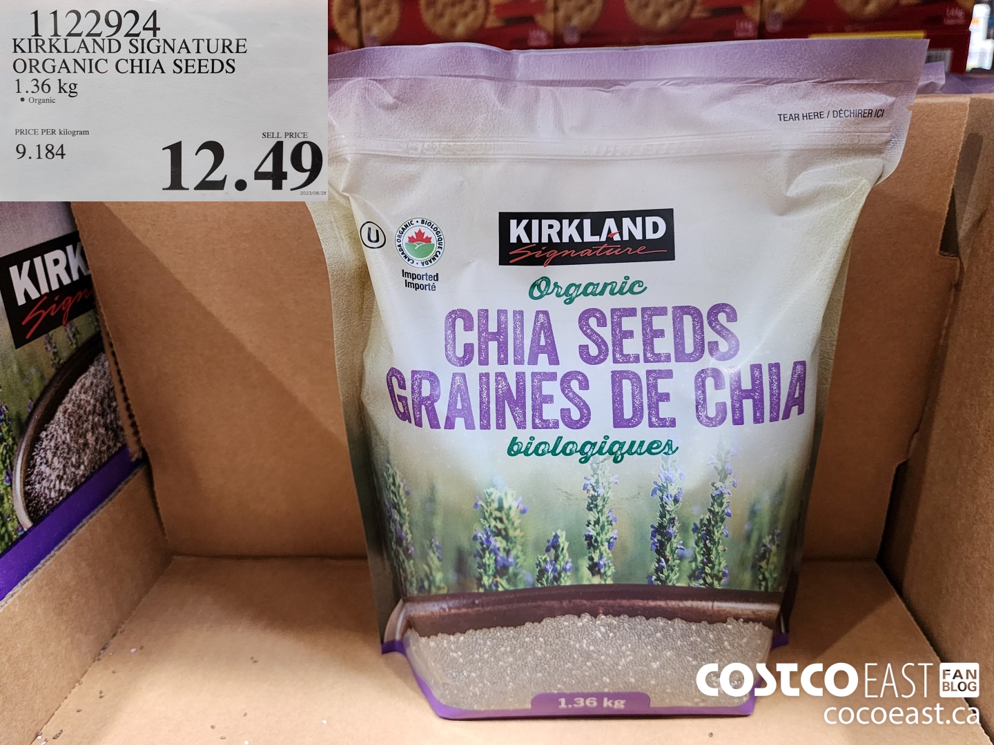 1122924 KIRKLAND SIGNATURE ORGANIC CHIA SEEDS 1.36 kg $12.49