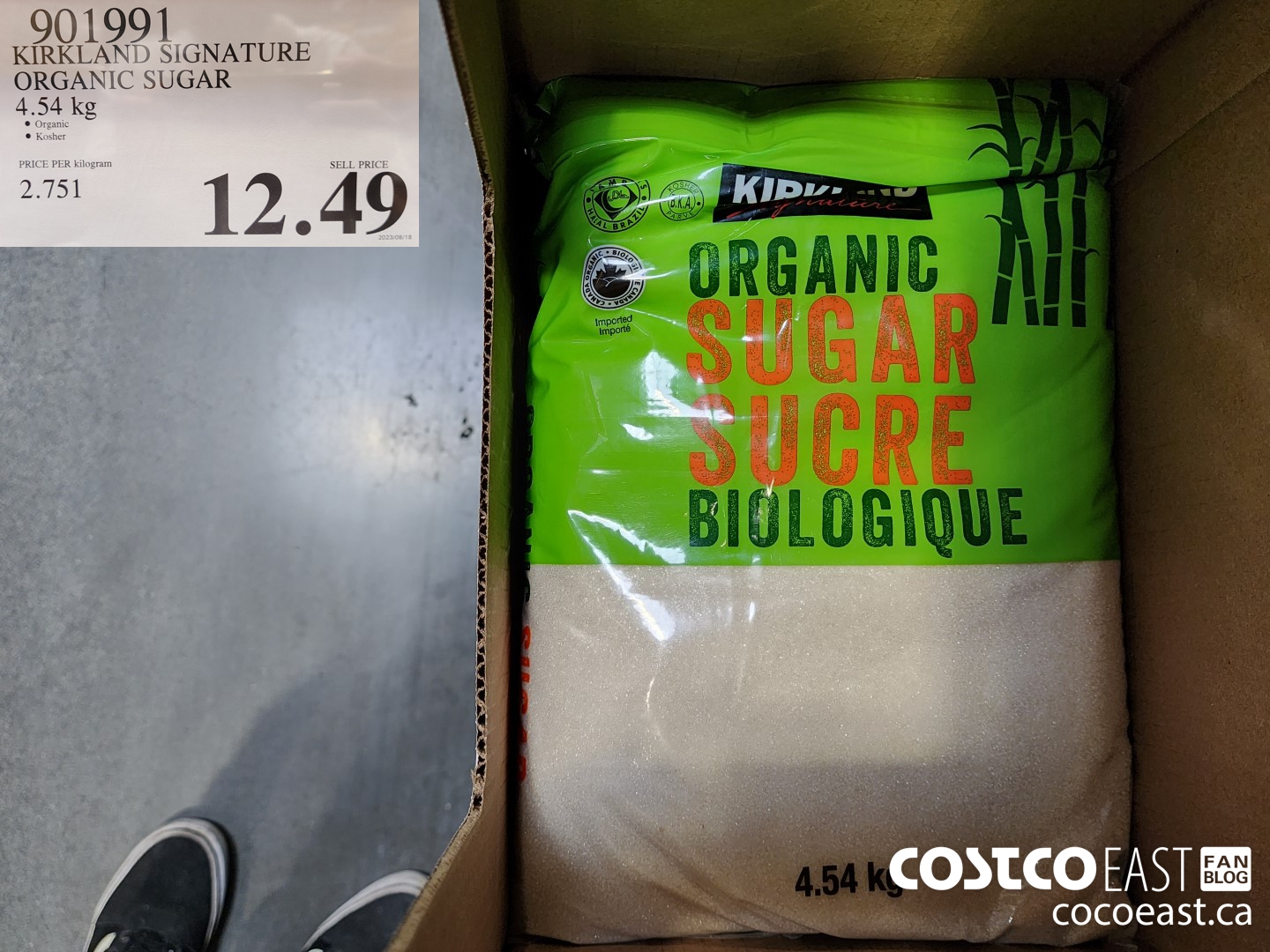 901991 KIRKLAND SIGNATURE ORGANIC SUGAR 4.54 KG $12.49