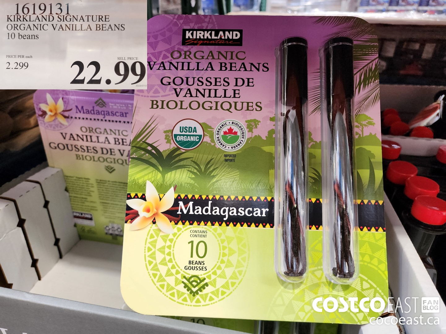 1619131 KIRKLAND SIGNATURE ORGANIC VANILLA BEANS 10 Beans $22.99