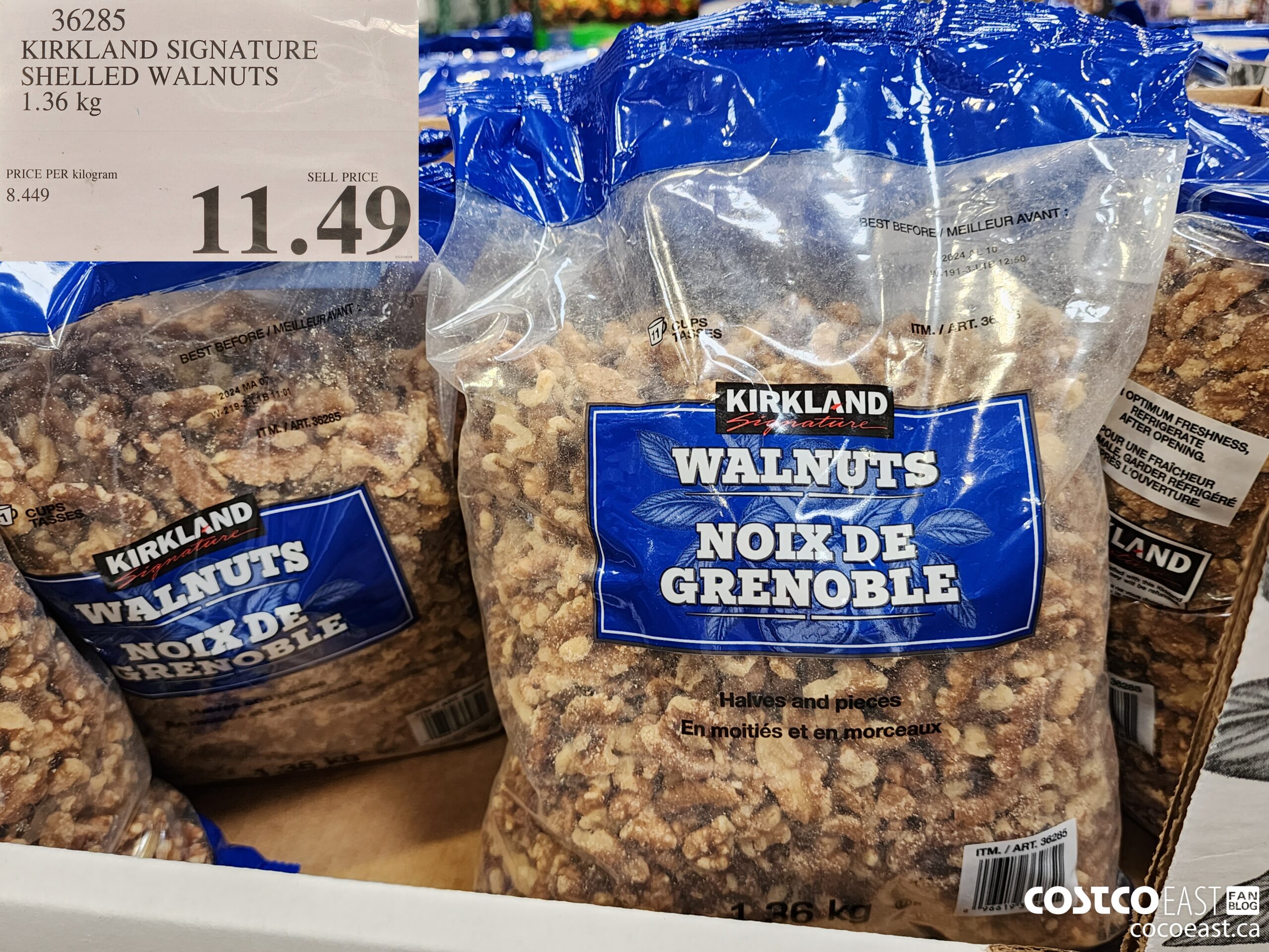 36285 KIRKLAND SIGNATURE SHELLED WALNUTS 1.36 KG $11.49