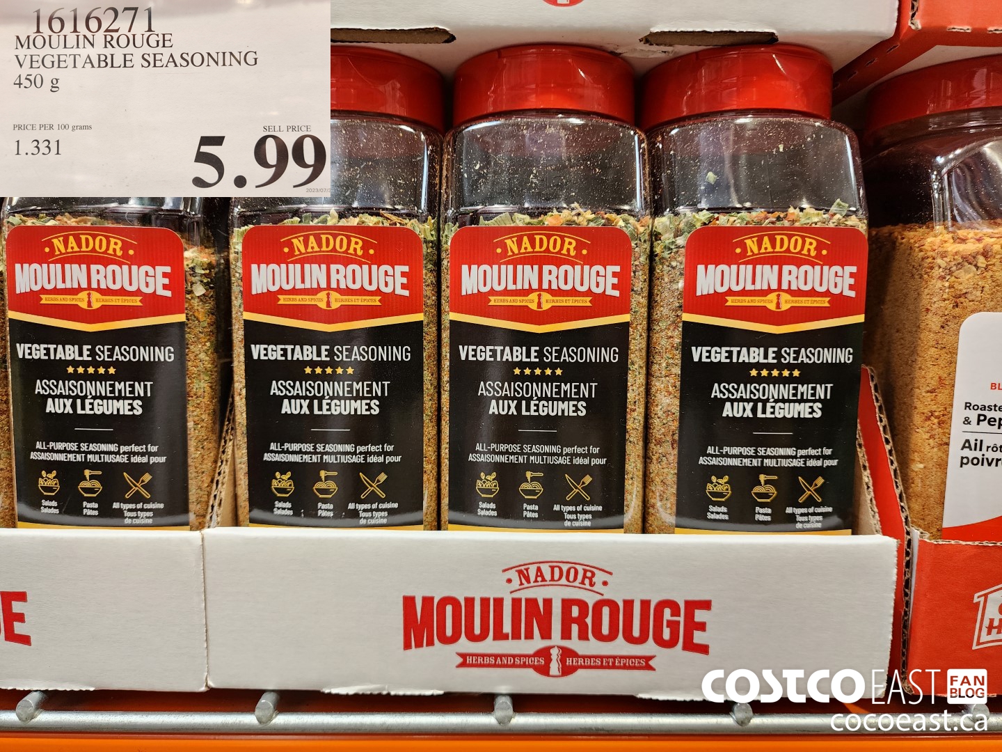 1616271 MOULIN ROUGE VEGETABLE SEASONING 450 g $5.99