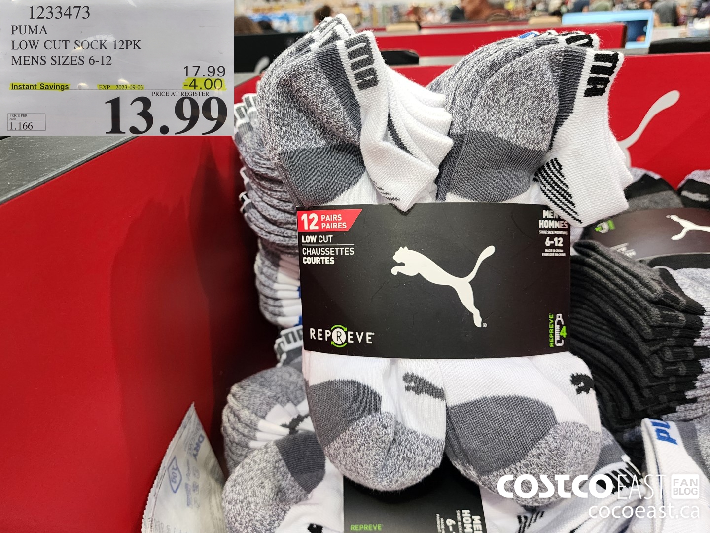 1584334 CAT CREW SOCK L0PK MENS SIZES 8 12 19 99 - Costco East Fan