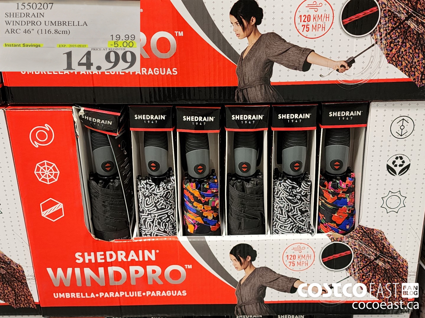 Costco Sales Flyer Sales Aug 21st 27th 2023 Ontario Atlantic   SHEDRAIN WINDPRO UMBRELLA ARC 46 1168cm 20230821 83319 