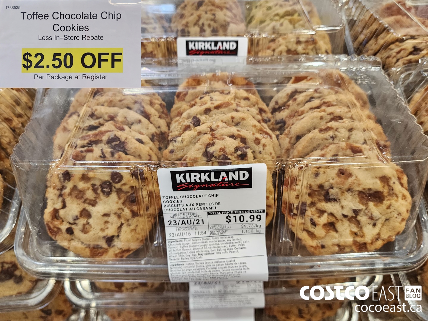 1738535 Toffee Chocolate Chip Cookies Less In—Store Rebate ($2.50 INSTANT SAVINGS)