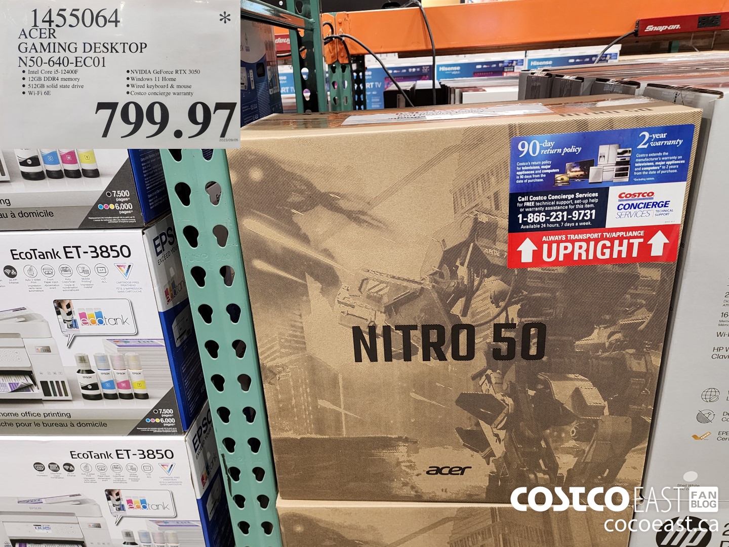 1455064 ACER GAMING DESKTOP N50-640-EC01 $799.97