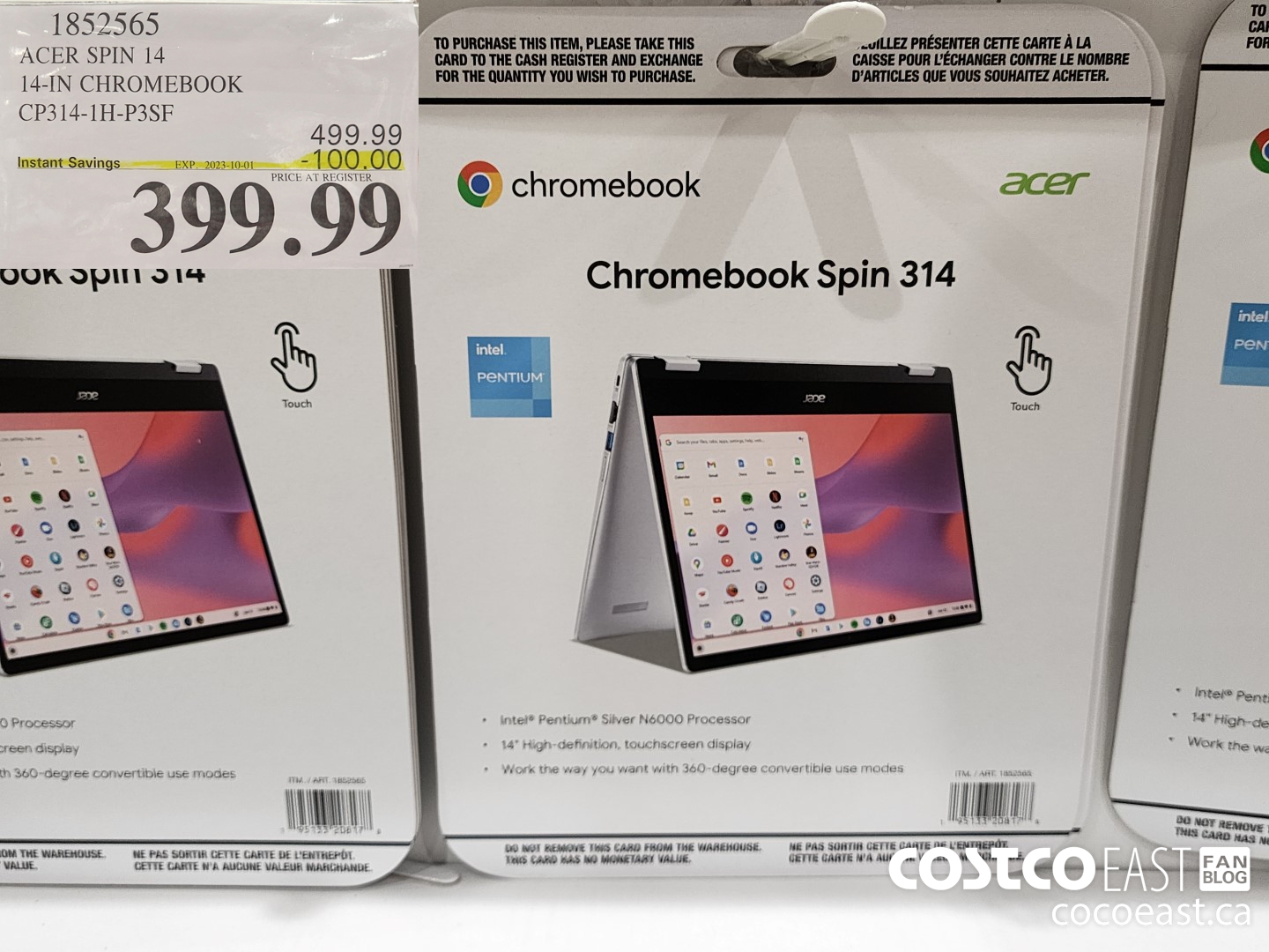 1852565 ACER SPIN 14 14-IN CHROMEBOOK CP314-1H-P3SF ($100.00 INSTANT SAVINGS EXPIRES ON 2023-10-01) $399.99