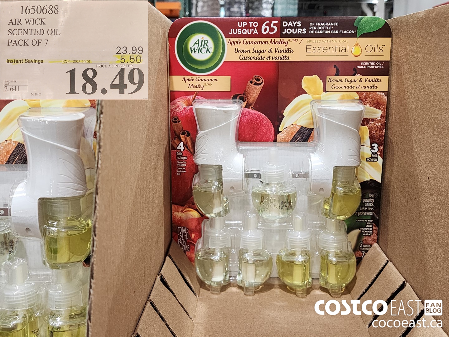 1650688 AIR WICK SCENTED OIL PACK OF 7 ($5.50 INSTANT SAVINGS EXPIRES ON 2023-10-01) $18.49