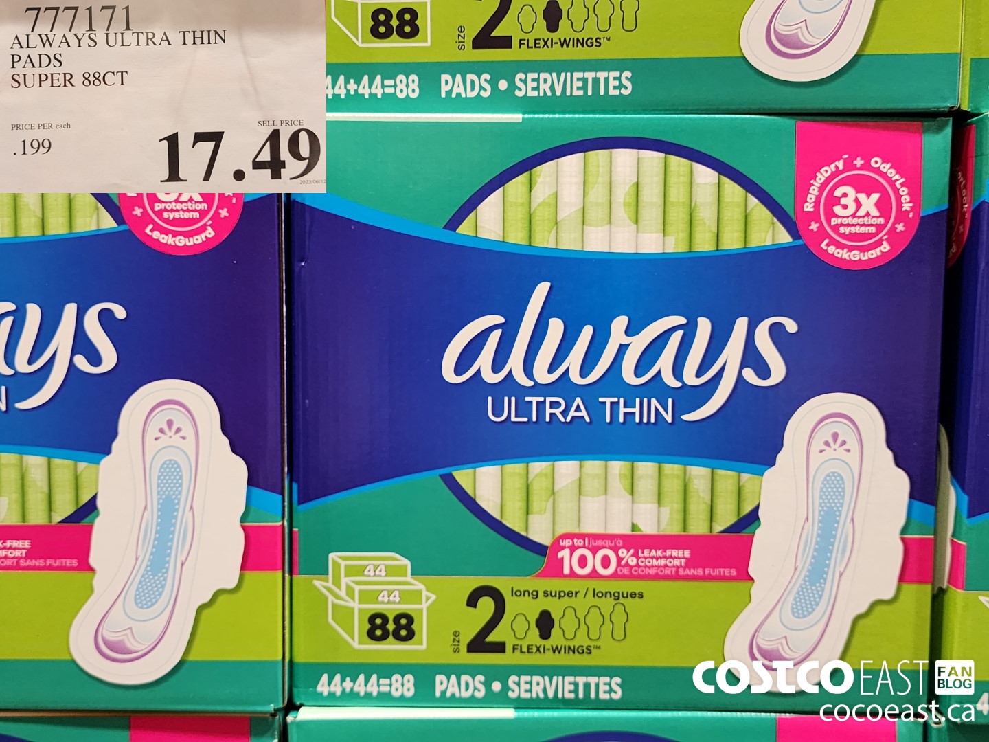 777171 ALWAYS ULTRA THIN PADS SUPER 88CT $17.49