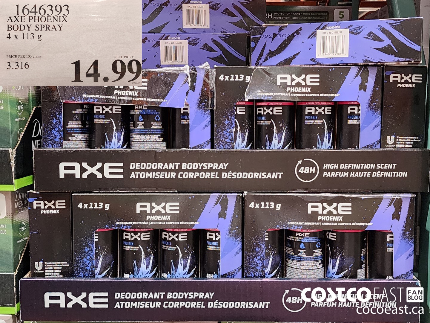 1646393 AXE PHOENIX BODY SPRAY 4 x 113 G $14.99