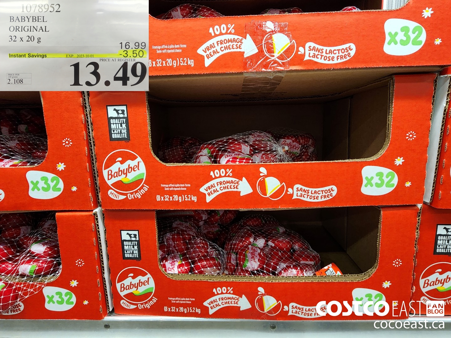 1078952 BABYBEL ORIGINAL 32 x 20 G ($3.50 INSTANT SAVINGS EXPIRES ON 2023-10-01) $13.49