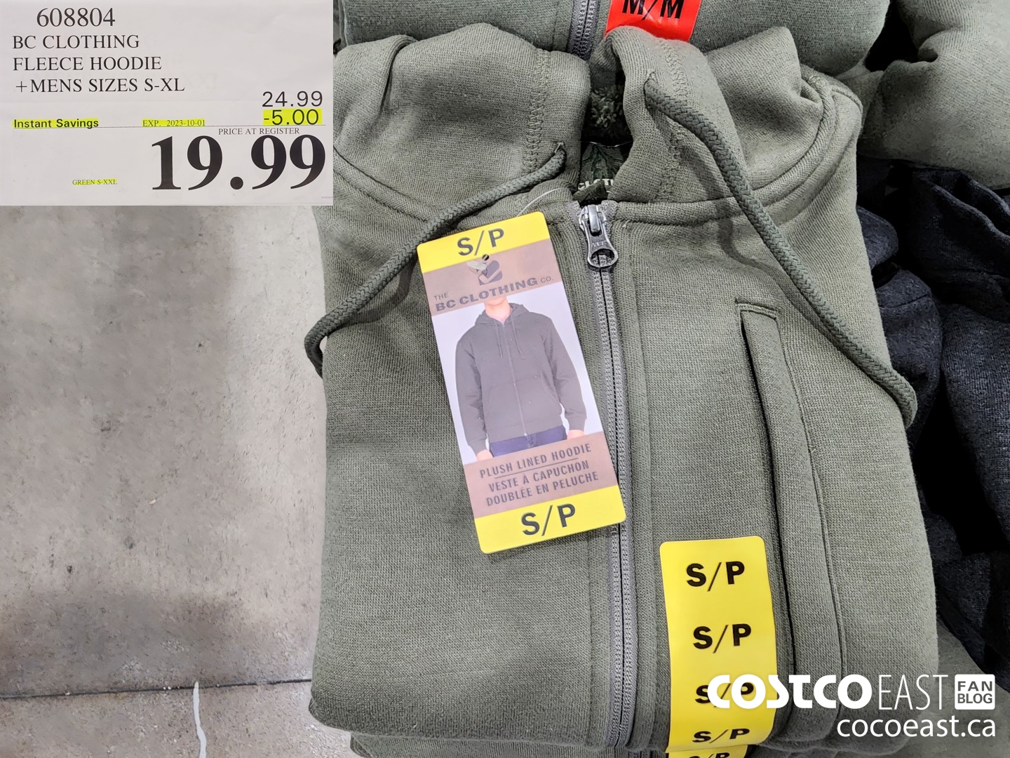 608804 BC CLOTHING FLEECE HOODIE +MENS SIZES S-XL ($5.00 INSTANT SAVINGS EXPIRES ON 2023-10-01) $19.99