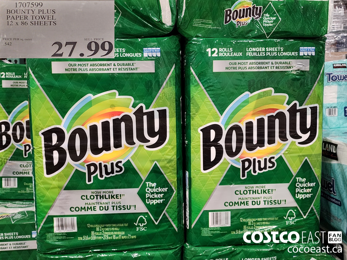 1707599 BOUNTY PLUS PAPER TOWEL 12 x 86 sheets $27.99