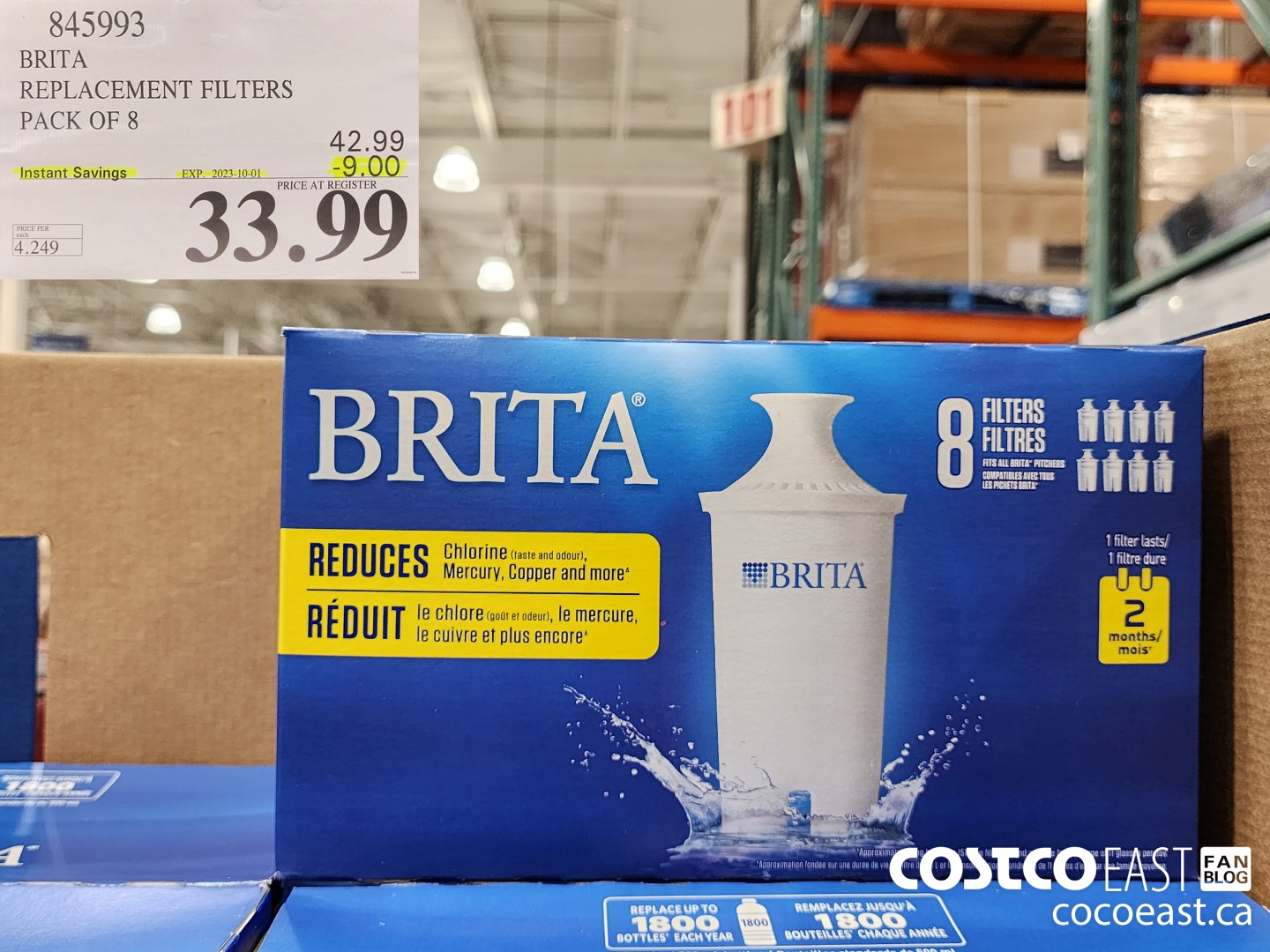 845993 BRITA REPLACEMENT FILTERS PACK OF 8 ($9.00 INSTANT SAVINGS EXPIRES ON 2023-10-01) $33.99