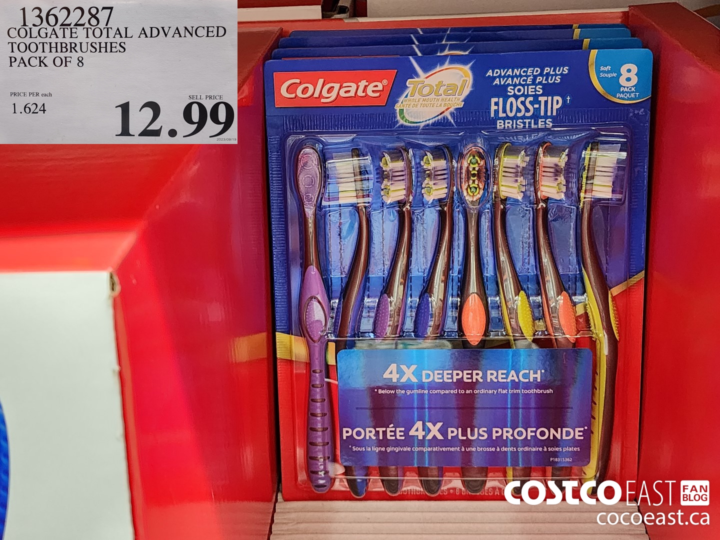 1362287 COLGATE TOTAL ADVANCED TOOTHBRUSHES PACK OF 8 ($3.50 INSTANT SAVINGS) $12.99