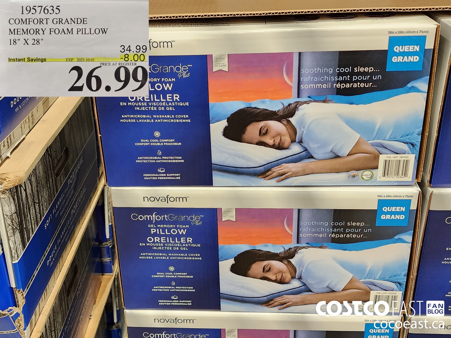 1957635 COMFORT GRANDE MEMORY FOAM PILLOW 18