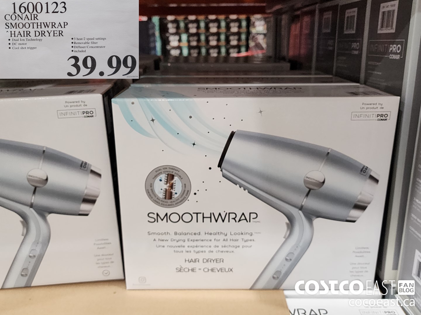 1600123 CONAIR SMOOTHWRAP HAIR DRYER $39.99