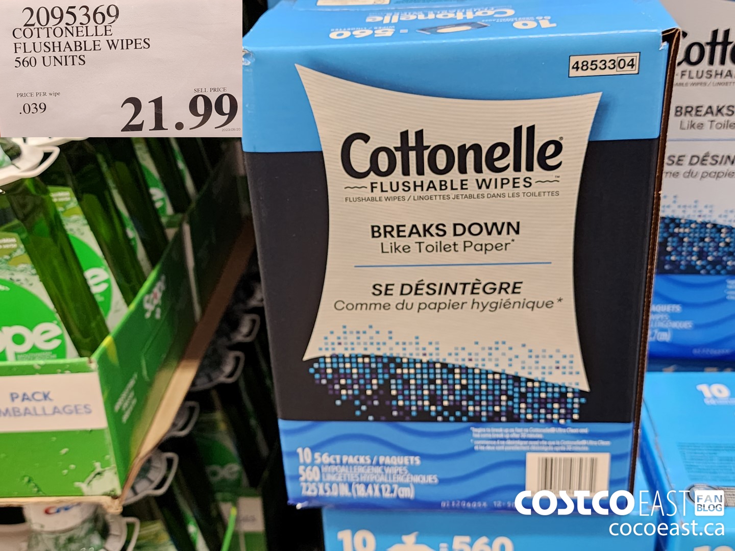 2095369 COTTONELLE FLUSHABLE WIPES 560 units $21.99