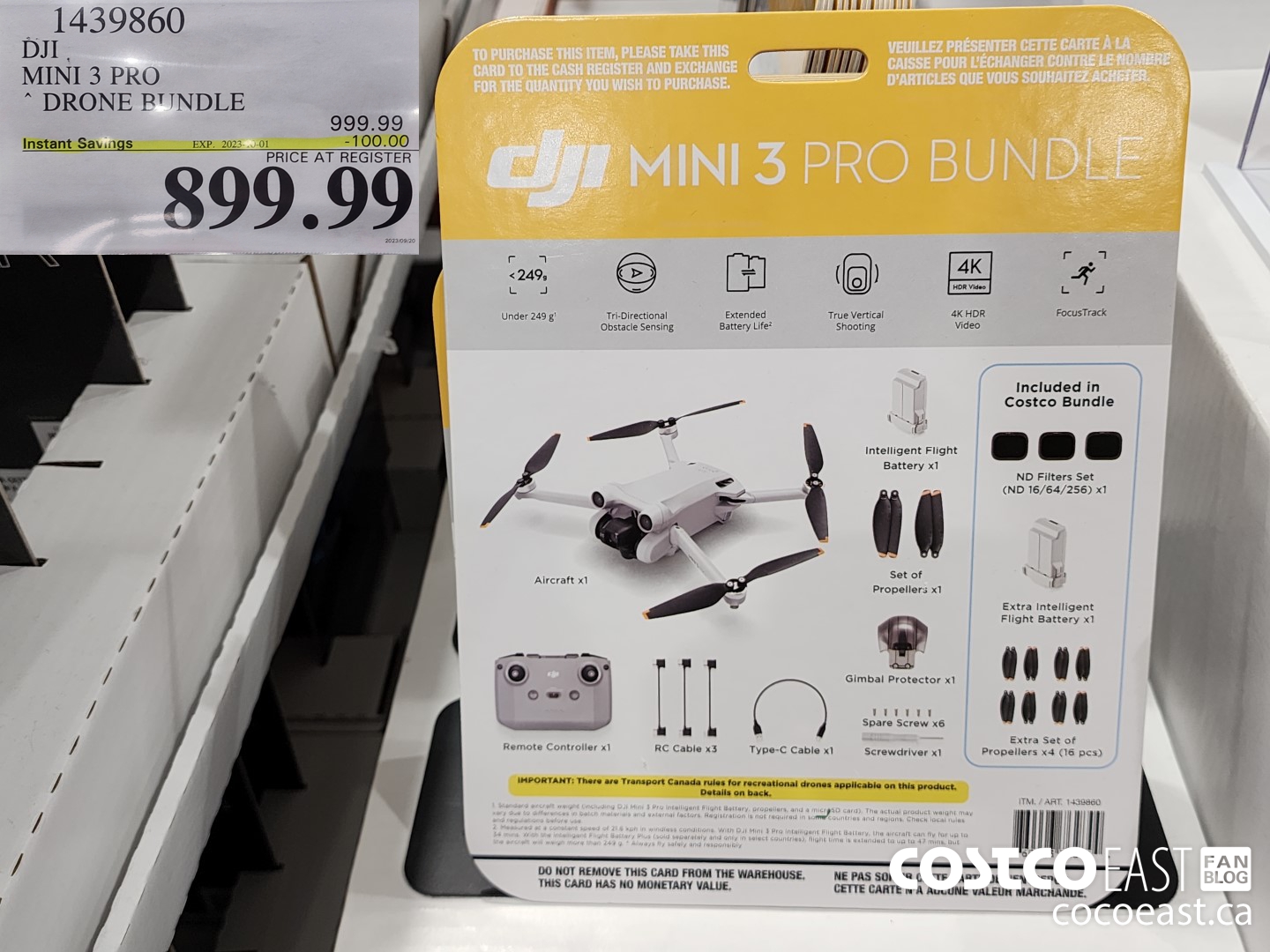 1439860 DJI MINI 3 PRO ~ DRONE BUNDLE ($100.00 INSTANT SAVINGS EXPIRES ON 2023-10-01) $899.99