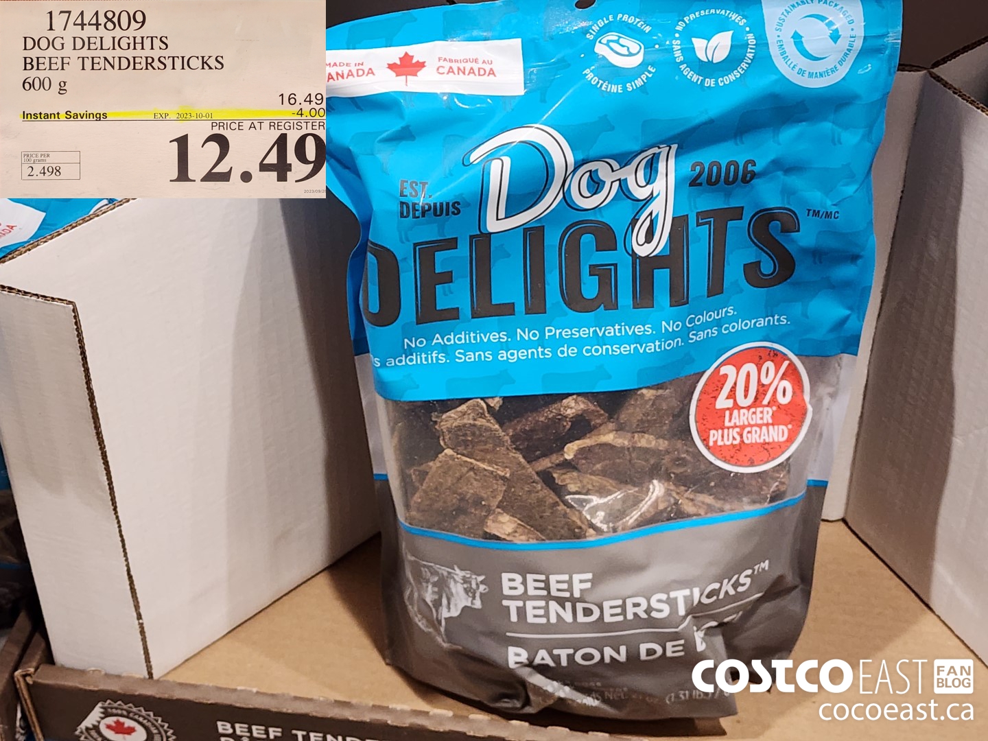 1744809 DOG DELIGHTS BEEF TENDERSTICKS 600 g ($4.00 INSTANT SAVINGS EXPIRES ON 2023-10-01) $12.49