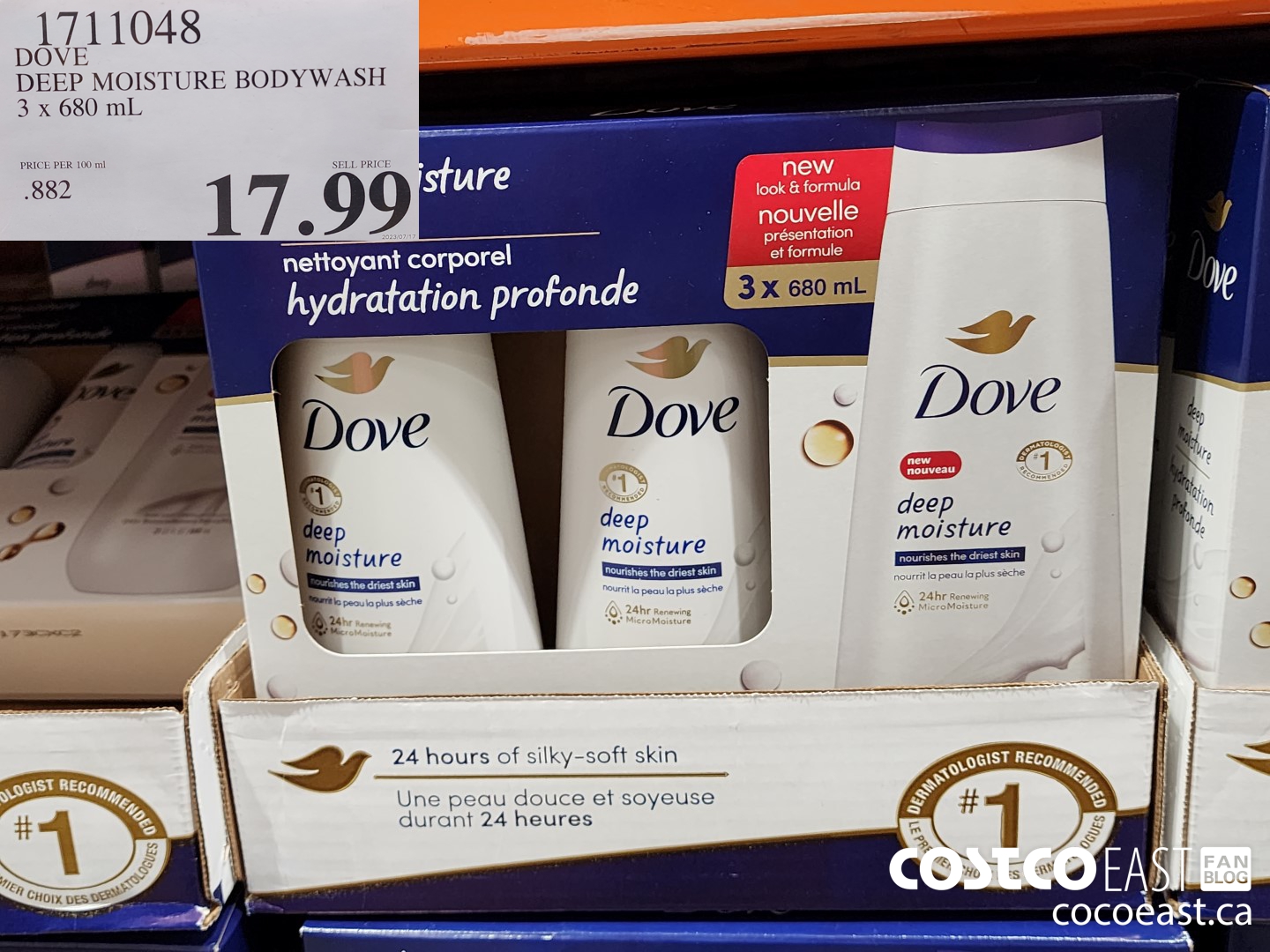 1711048 DOVE DEEP MOISTURE BODYWASH 3 x 680 mL $17.99