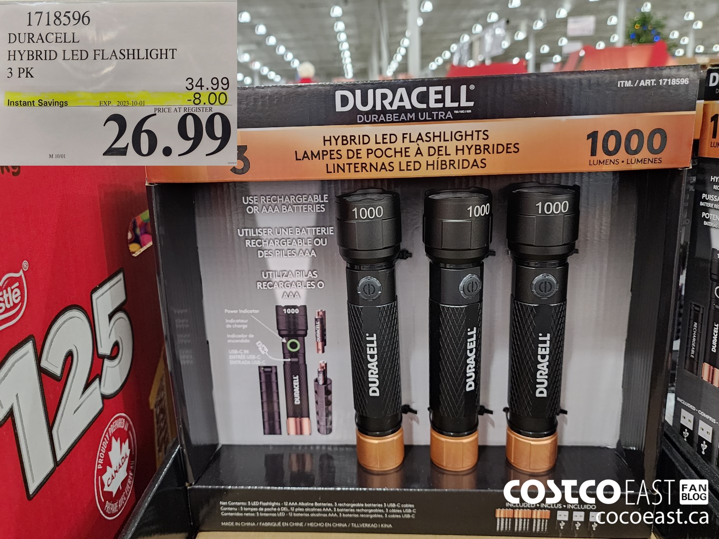 1718596 DURACELL HYBRID LED FLASHLIGHT 3 PK ($8.00 INSTANT SAVINGS EXPIRES ON 2023-10-01) $26.99
