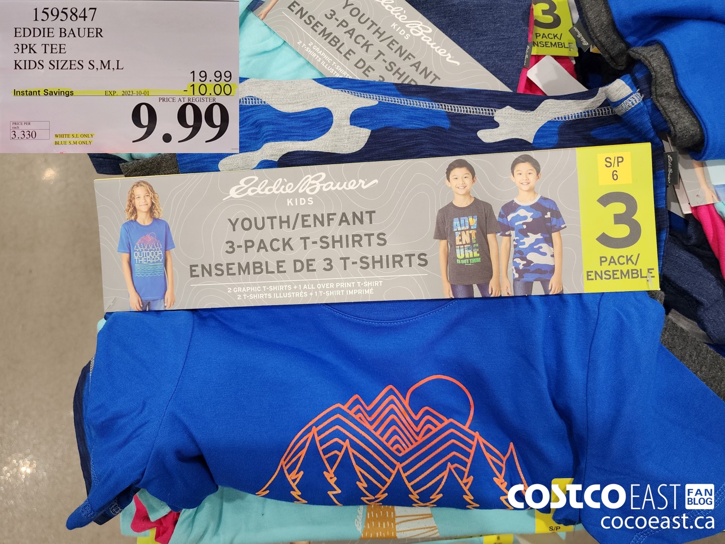 1595847 EDDIE BAUER 3PK TEE KIDS SIZES S-L ($10.00 INSTANT SAVINGS EXPIRES ON 2023-10-01) $9.99