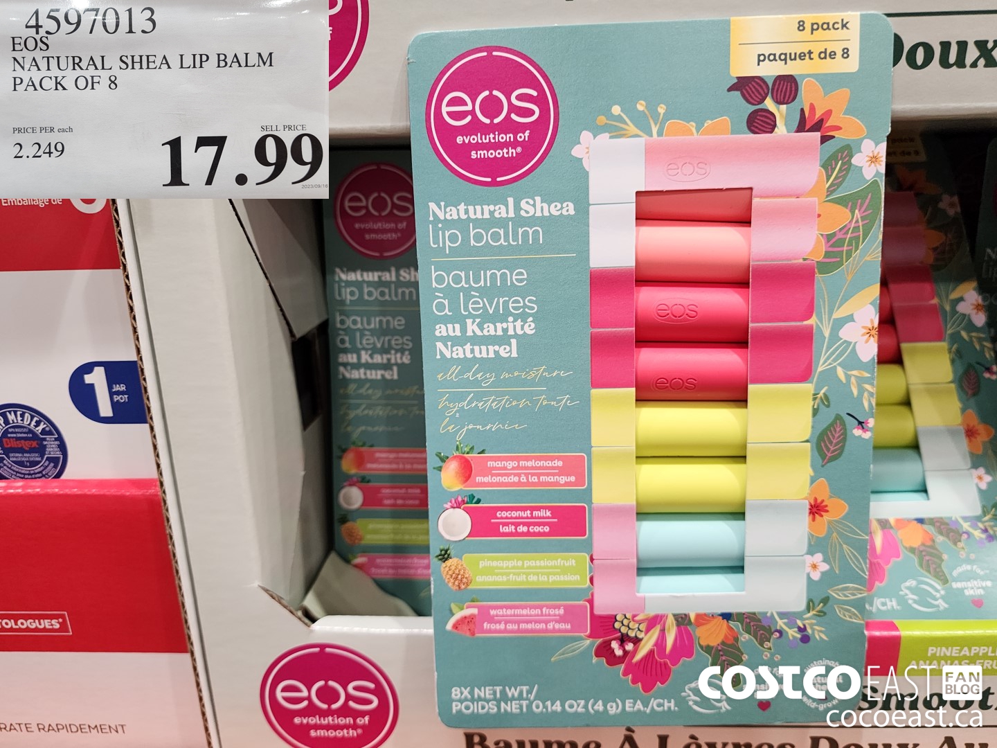 4597013 EOS NATURAL SHEA LIP BALM PACK OF 8 $17.99