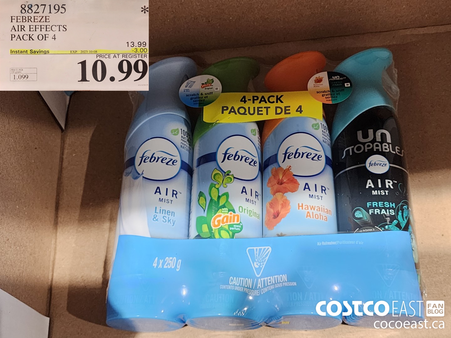 8827195 FEBREZE AIR EFFECTS PACK OF 4 ($3.00 INSTANT SAVINGS EXPIRES ON 2023-10-08) $10.99