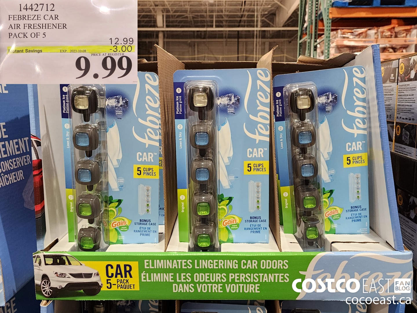 1442712 FEBREZE CAR AIR FRESHENER PACK OF 5 ($3.00 INSTANT SAVINGS EXPIRES ON 2023-10-08) $9.99