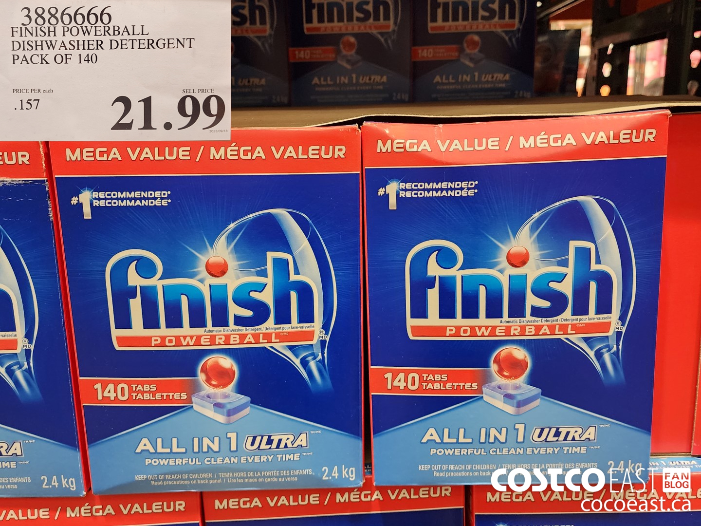 3886666 FINISH POWERBALL DISHWASHER DETERGENT PACK OF 140 $21.99
