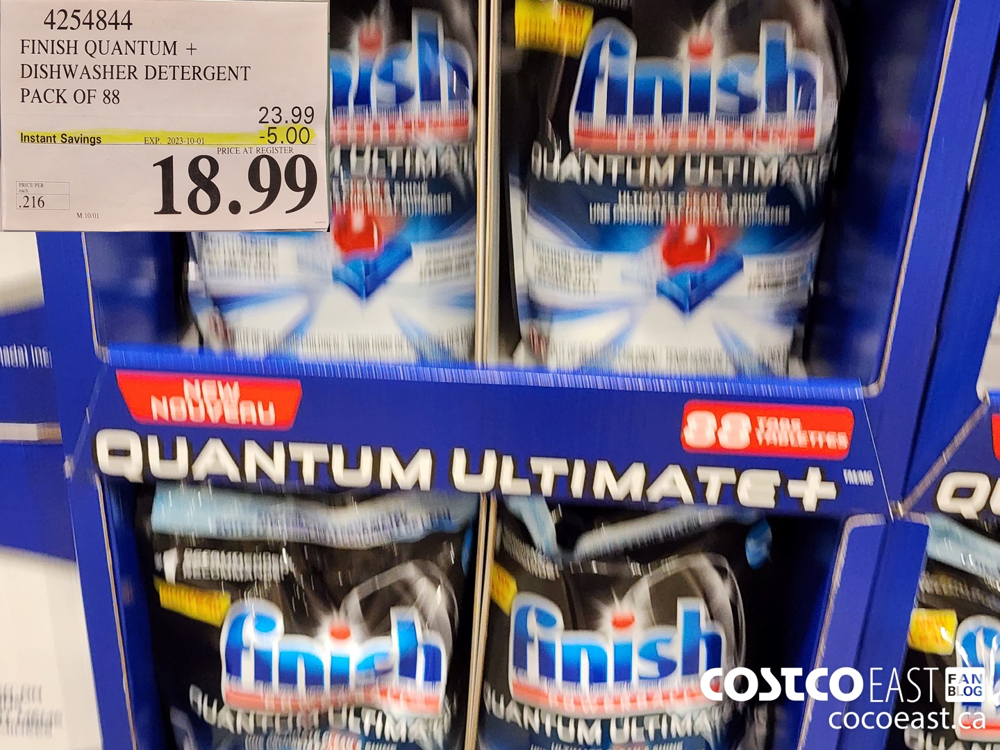 4254844 FINISH QUANTUM + DISHWASHER DETERGENT PACK OF 88 ($5.00 INSTANT SAVINGS EXPIRES ON 2023-10-01) $18.99