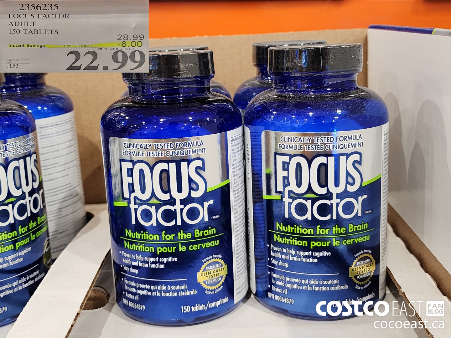 2356235 FOCUS FACTOR ADULT 150 TABLETS ($6.00 INSTANT SAVINGS EXPIRES ON 2023-10-01) $22.99