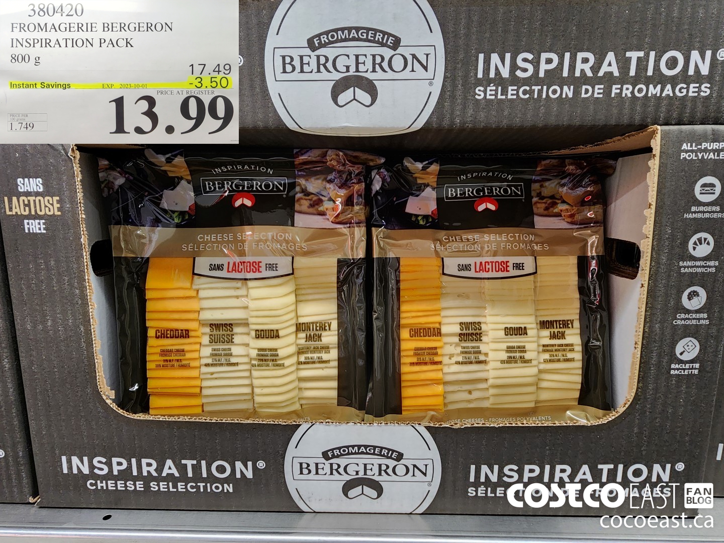 380420 FROMAGERIE BERGERON INSPIRATION PACK 800 G ($3.50 INSTANT SAVINGS EXPIRES ON 2023-10-01) $13.99
