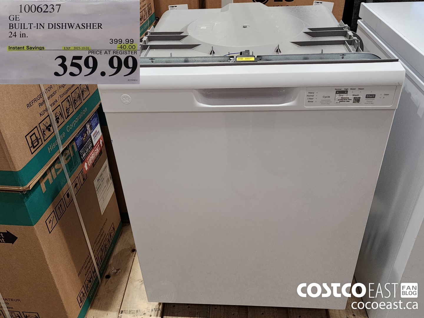 1006237 GE BUILT-IN DISHWASHER 24 IN. ($40.00 INSTANT SAVINGS EXPIRES ON 2023-10-01) $359.99