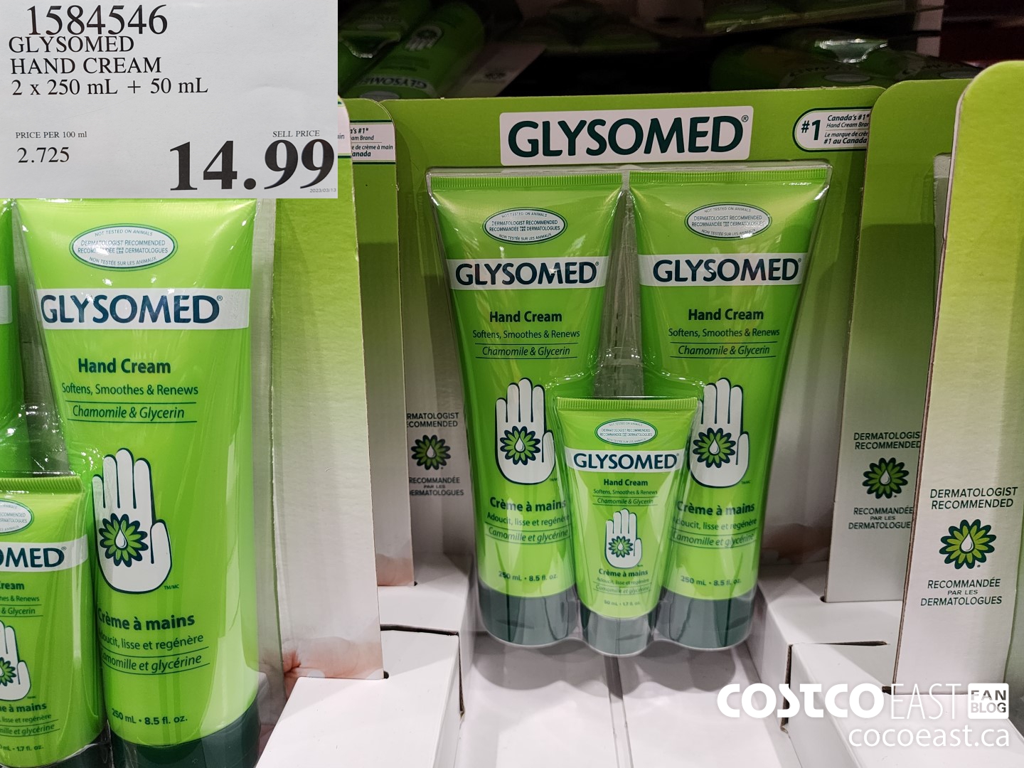 1584546 GLYSOMED HAND CREAM 2x 250 mL + 50 mL $14.99