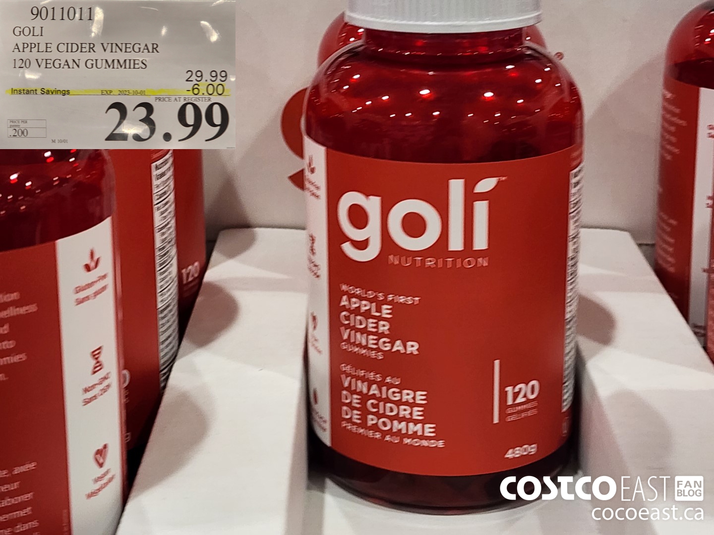 9011011 GOLI APPLE CIDER VINEGAR 120 VEGAN GUMMIES ($6.00 INSTANT SAVINGS EXPIRES ON 2023-10-01) $23.99