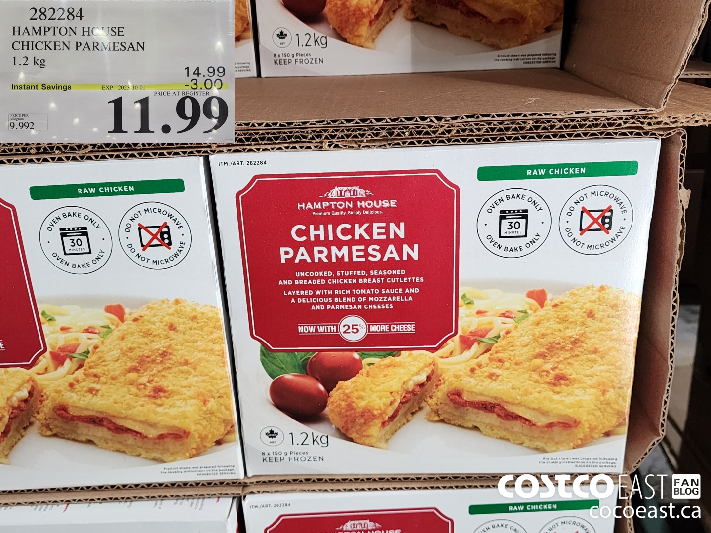 282284 HAMPTON HOUSE CHICKEN PARMESAN 1.2 kg ($3.00 INSTANT SAVINGS EXPIRES ON 2023-10-01) $11.99