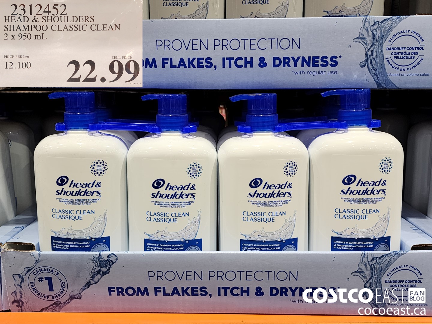 2312452 HEAD & SHOULDERS SHAMPOO CLASSIC CLEAN 2 X 950 ML $22.99