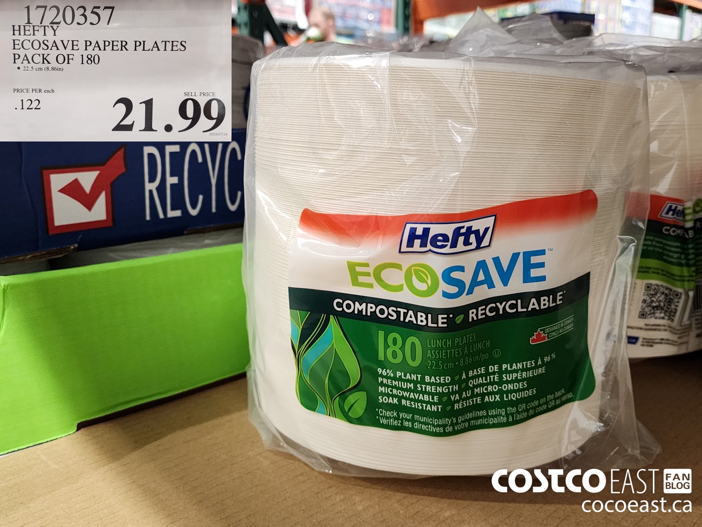 1720357 HEFTY ECOSAVE PAPER PLATES PACK OF 180 $21.99