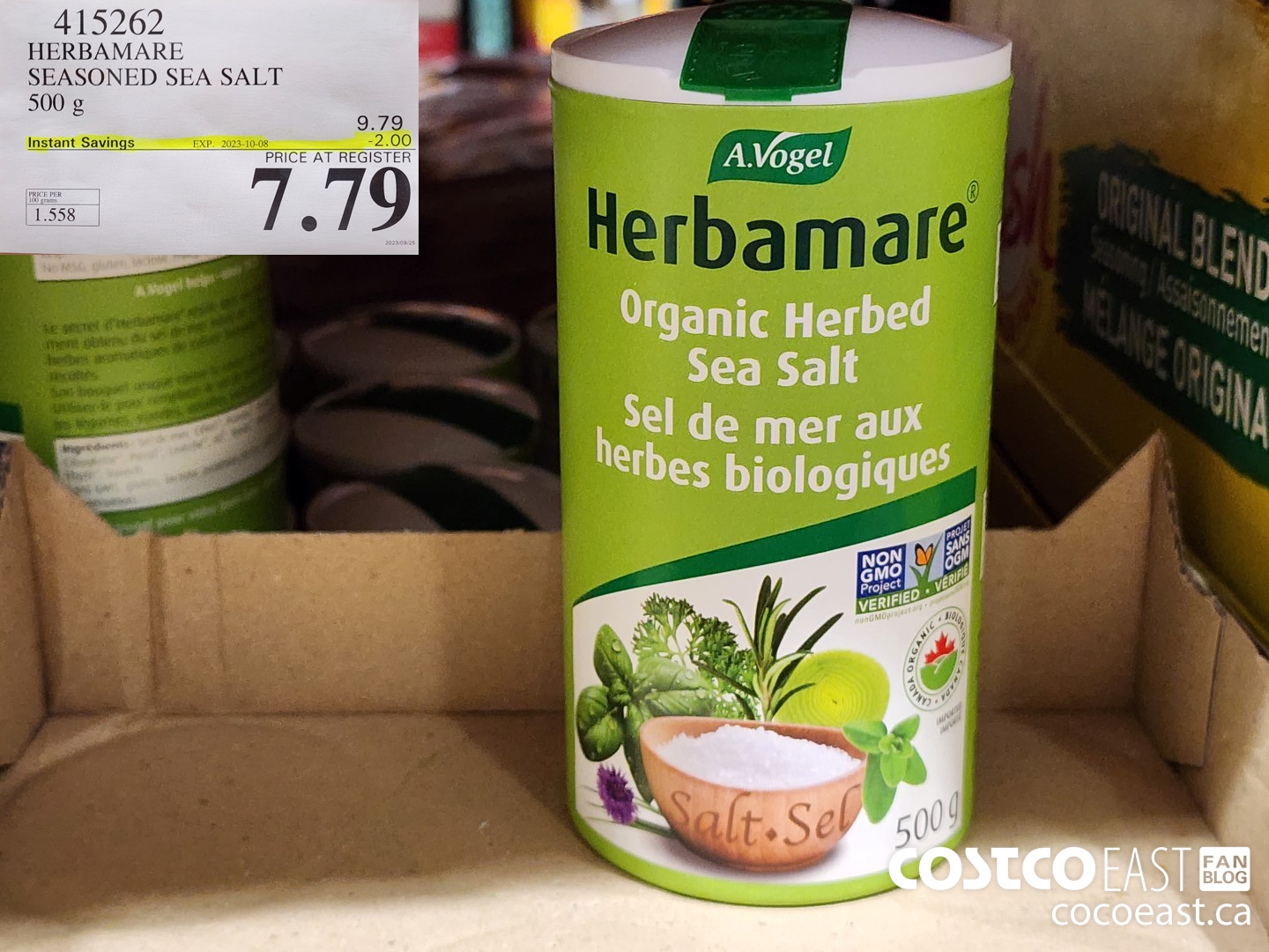 415262 HERBAMARE SEASONED SEA SALT 500 G ($2.00 INSTANT SAVINGS EXPIRES ON 2023-10-08) $7.79