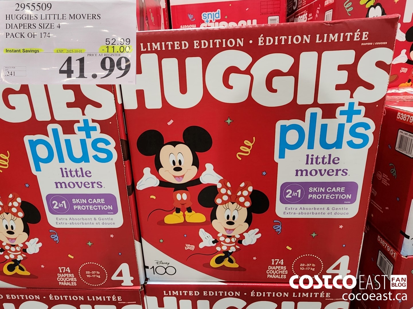 2955509 HUGGIES LITTLE MOVERS DIAPERS SIZE 4 PACK OF 174 ($11.00 INSTANT SAVINGS EXPIRES ON 2023-10-01) $41.99