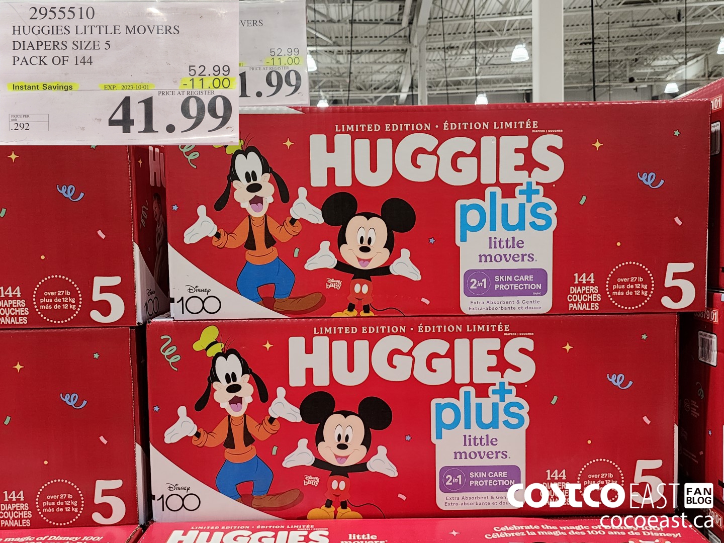 2955510 HUGGIES LITTLE MOVERS DIAPERS SIZE 5 PACK OF 144 ($11.00 INSTANT SAVINGS EXPIRES ON 2023-10-01) $41.99