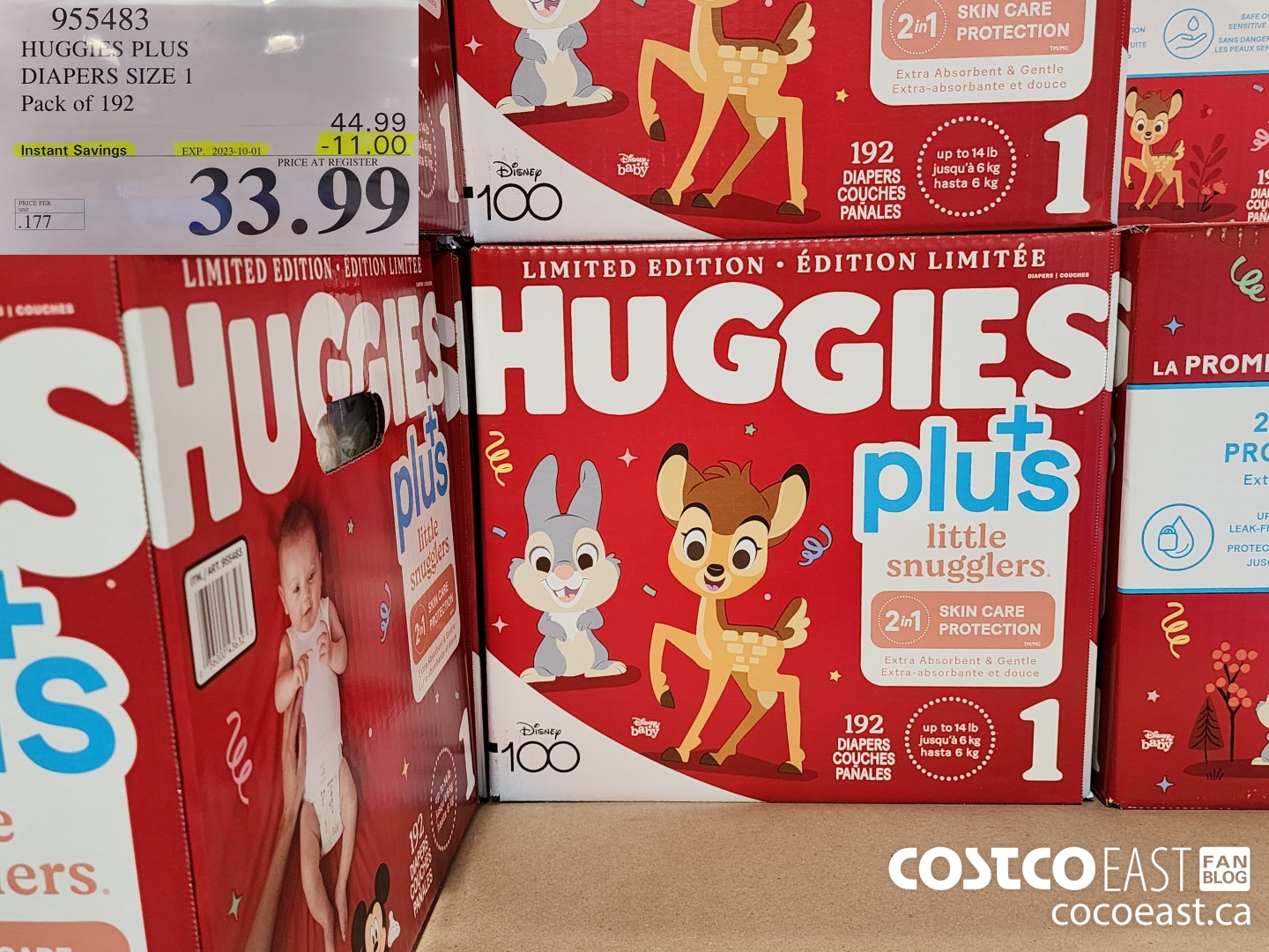 955483 HUGGIES PLUS DIAPERS SIZE 1 PACK OF 192 ($11.00 INSTANT SAVINGS EXPIRES ON 2023-10-01) $33.99