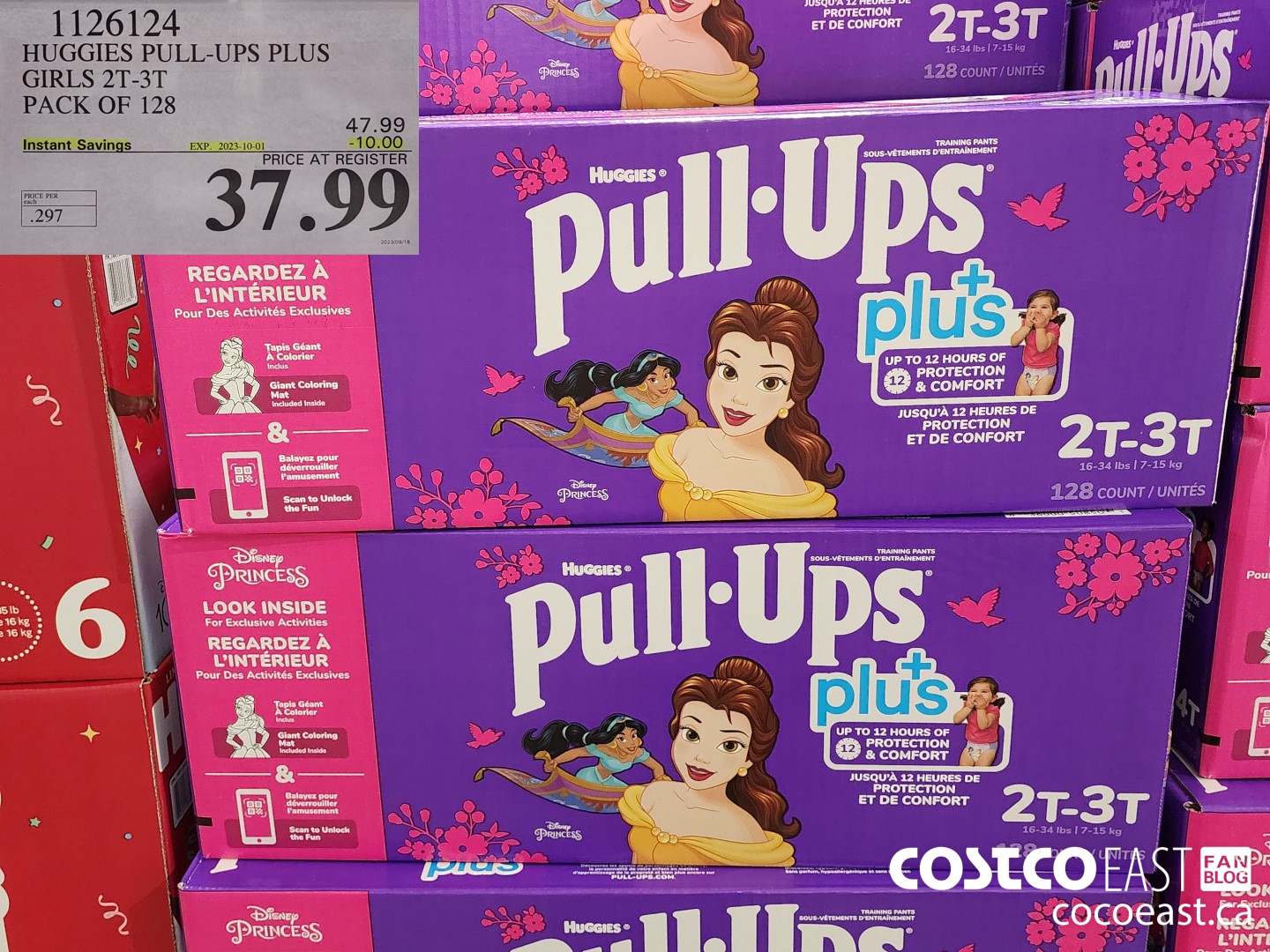 1126124 HUGGIES PULL-UPS PLUS GIRLS 2T-3T PACK OF 128 ($10.00 INSTANT SAVINGS EXPIRES ON 2023-10-01) $37.99