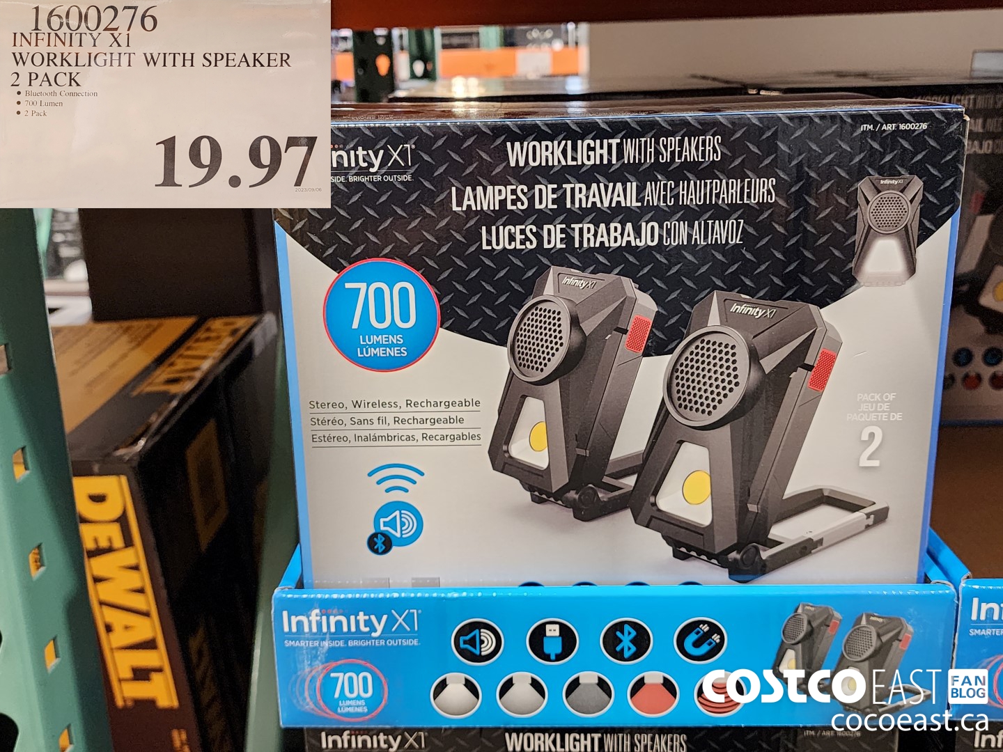 1600276 INFINITY X1 WORKLIGHT WITH SPEAKER 2 PACK $19.97