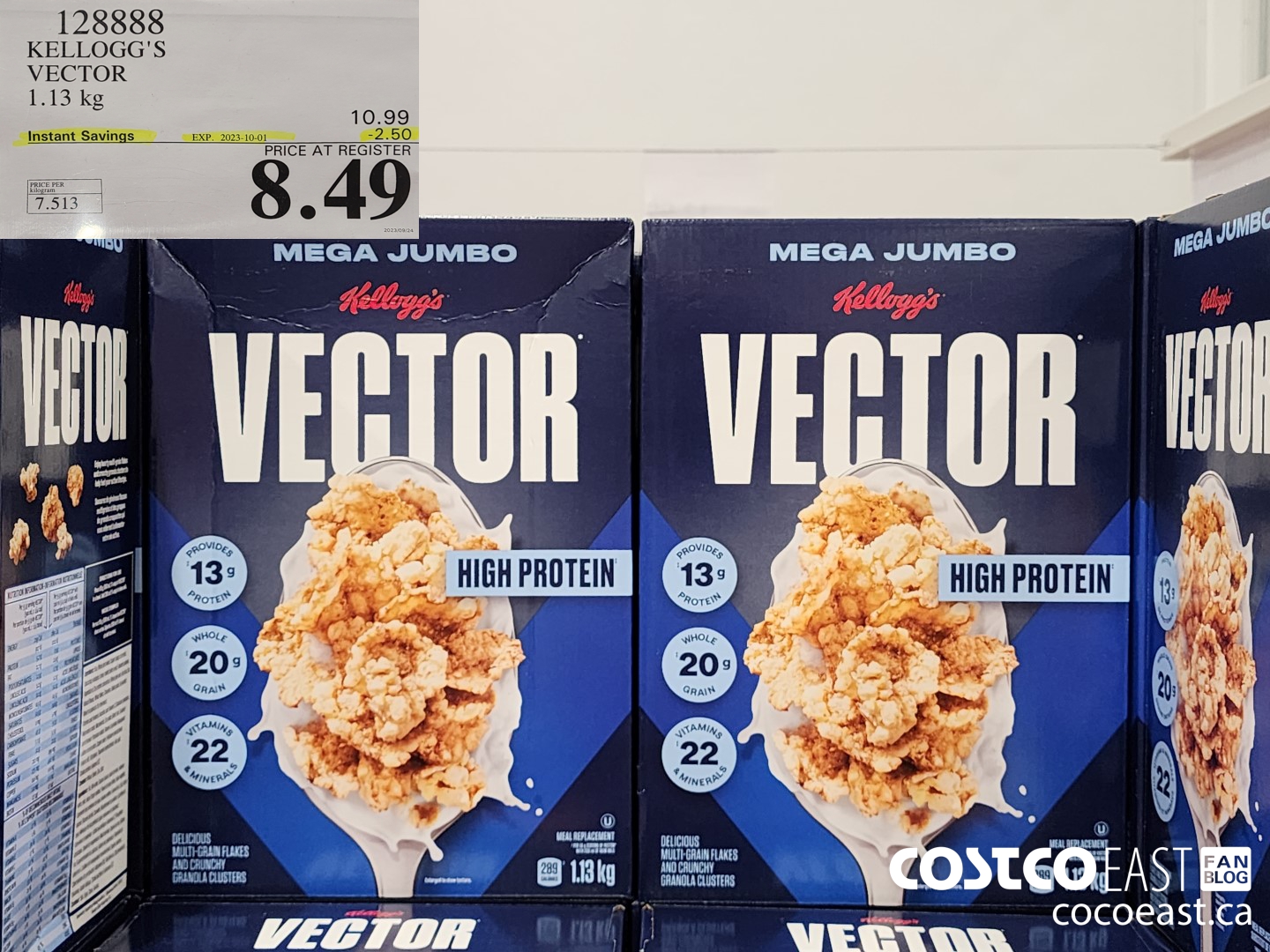 128888 KELLOGG'S VECTOR 1.13 KG ($2.50 INSTANT SAVINGS EXPIRES ON 2023-10-01) $8.49