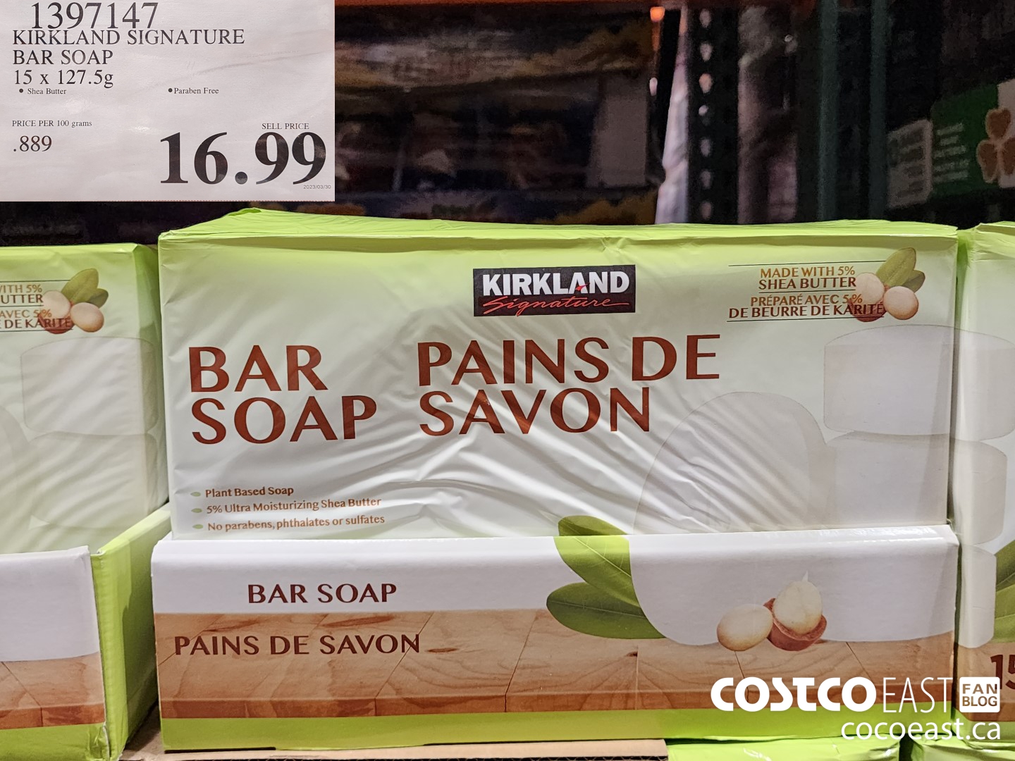 1397147 KIRKLAND SIGNATURE BAR SOAP 15 X 127.5 G $16.99