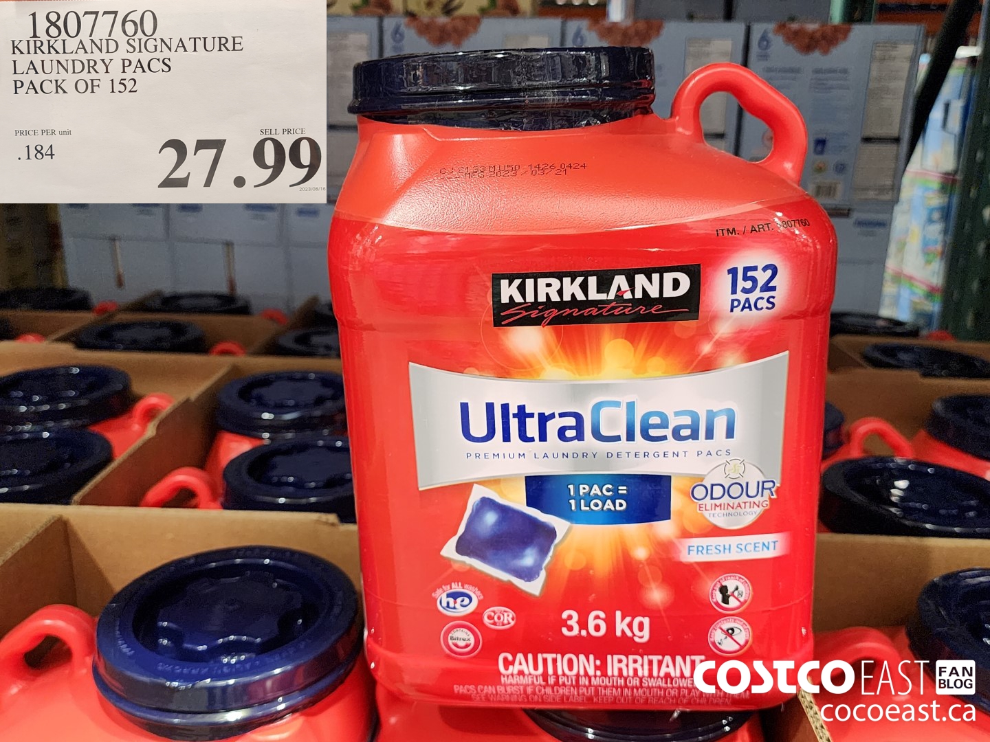 1807760 KIRKLAND SIGNATURE LAUNDRY PACK OF 152 $27.99