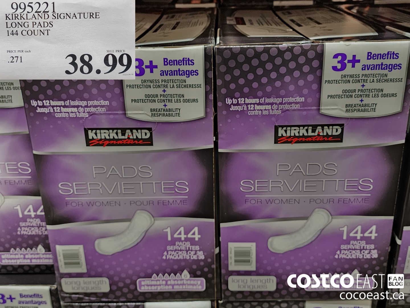 995221 KIRKLAND SIGNATURE LONG PADS 144 COUNT $38.99